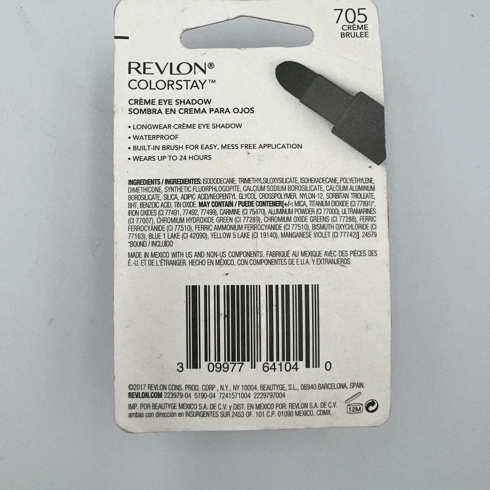 NEW Revlon Colorstay Creme Eye Shadow‎ Creme 705 Brulee Waterproof Brush 0.18 oz